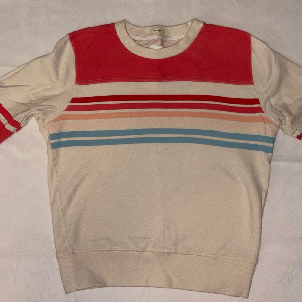 Mother 1/2 & 1/2 Koozie Striped Sweatshirt